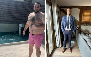 CHANGE: Ollie Cooper before and after his dramatic transformation and weight loss, inspired by his wife