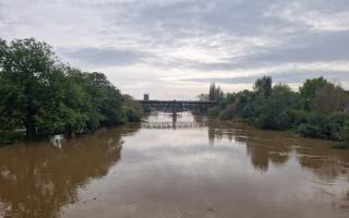 FLASHBACK: The high river level of the River Severn in October 2023.