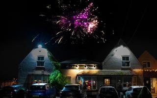 GO WITH A BANG: Fireworks above The Chequers at Crowle