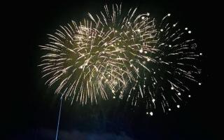 Huge crowds watched the fireworks at Droitwich Rugby Club
