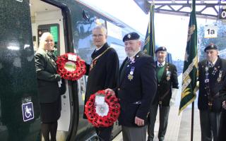 Councillor Louis Stephen laid a commemorative wreath on the 'Poppy Train', which will be laid at at the War Memorial in Paddington Station in an Armistice Day service tomorrow (November 11)