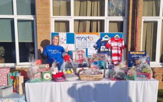 TRIUMPH: Michelle Morris at Fairfield Day Nursery at the Christmas Fayre - her brother Scott Morris is battling Motor Neurone Disease