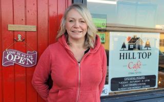 WELCOME: Jane Fletcher, owner of Hill Top Cafe at Holt Heath, which reviews describe as a hidden gem