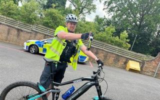 SPRAYED: One of the E-bike riders was sprayed with Smart Water spray during the incident in the Malvern Hills