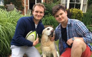 Harry Bassett (left) has been inspired to run the London Marathon by his brother Tom (right), who lives with Muscular dystrophy