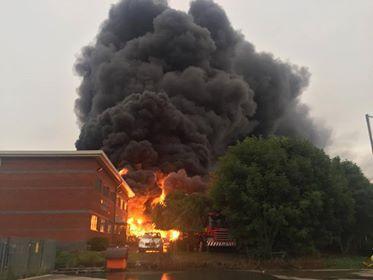 David Ellins took this picture of the fire raging at Saxon business park in Stoke Prior