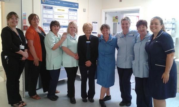 Some of the staff at Evesham Stroke Rehabilitation Unit, where lengths of stay for patients has reduced since it opened in April