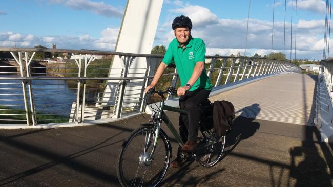 AWARENESS: Green city councilor and keen cyclist Louis Stephen on his bike