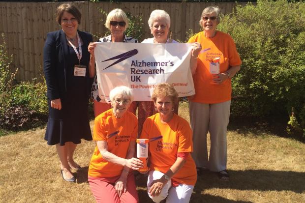BFUNDRAISERS: Back row, left to right: Zoe Baggott (Alzheimer’s Research UK’s Regional Fundraising Officer), Heather Smith, Anne Albright, Margaret Clarke. Front row: Anne Rixom, Pam Foley.